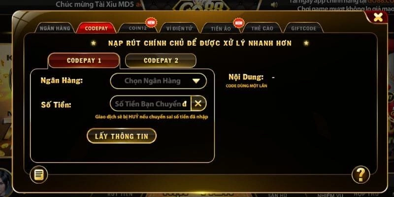 Hướng dẫn rút tiền Go88